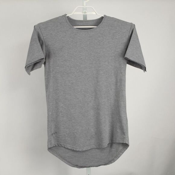 BYLT Shirt Mens Extra Small Gray Drop Cut Crew Neck Short Sleeves - Picture 2 of 11